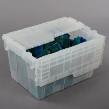 LEWISBINS ORBIS Flipak® Attached Lid Container FP182 - 21-7/8 x 15-1/4 x 12-7/8, Clear FP182-Clear